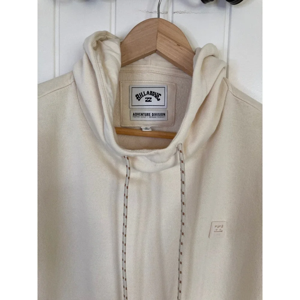 Billabong Adventure Division Womens Cream Funnel Neck Hoodie Sweatshirt Medium - Picture 4 of 9